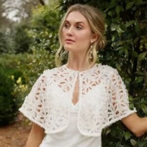IVORY PEARL LATTICE WOVEN Shawl Southern Living NWT